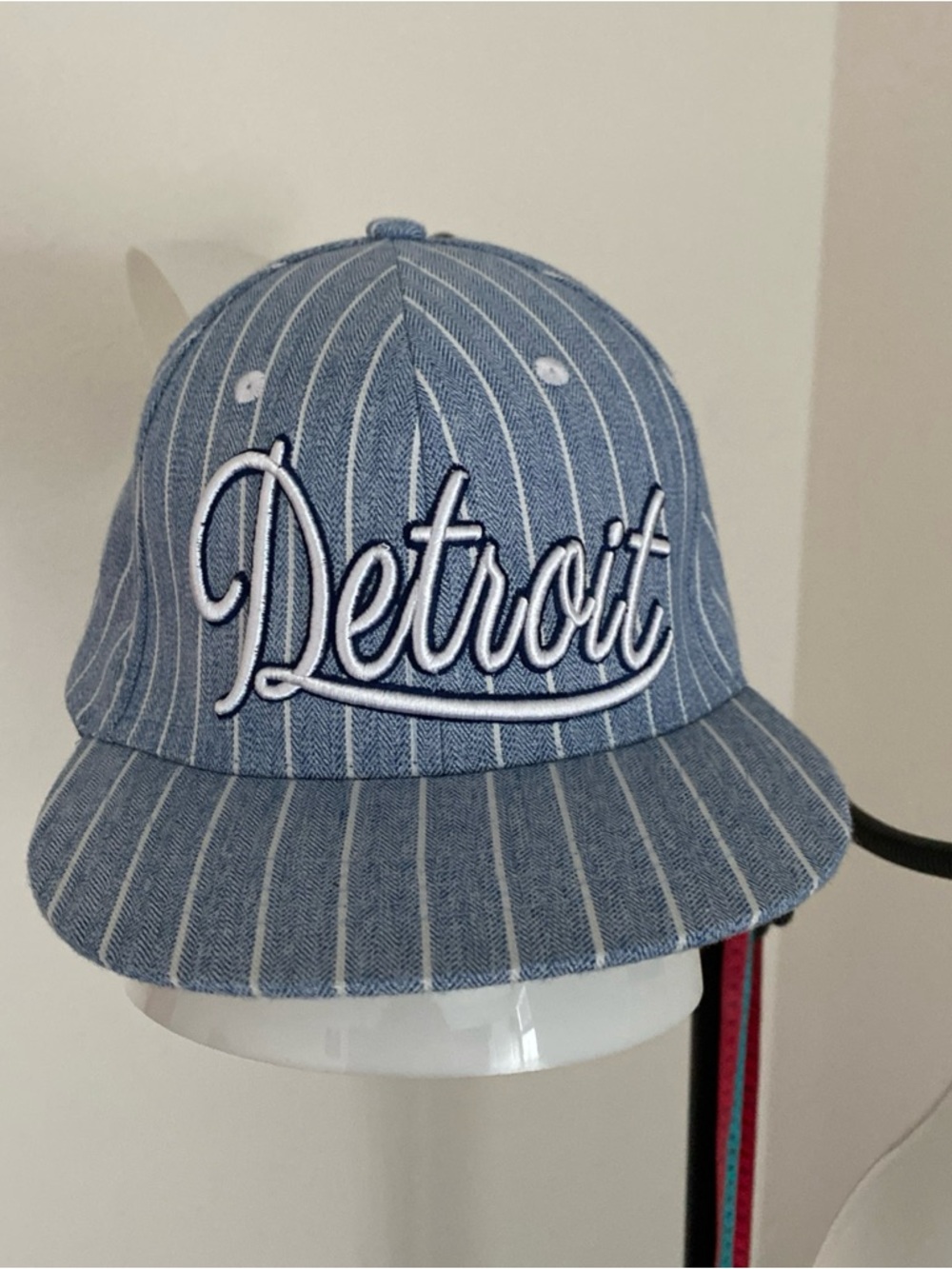 Robin Ruth Women’s DETROIT Embroidered Snapback Pinstripe Hat